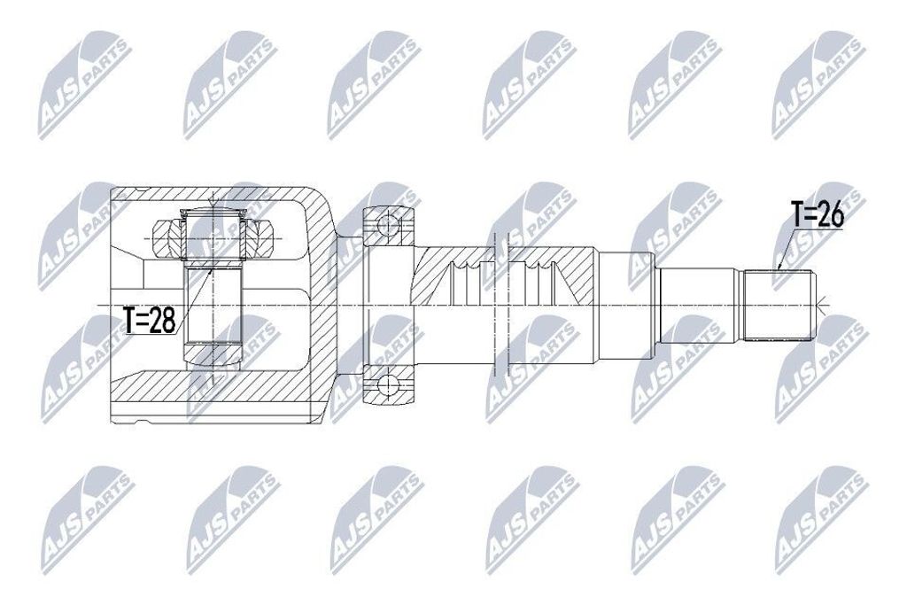 NTY Gelenksatz Antriebswelle Vorne Rechts für VOLVO V50 (545) NPW-VV-108