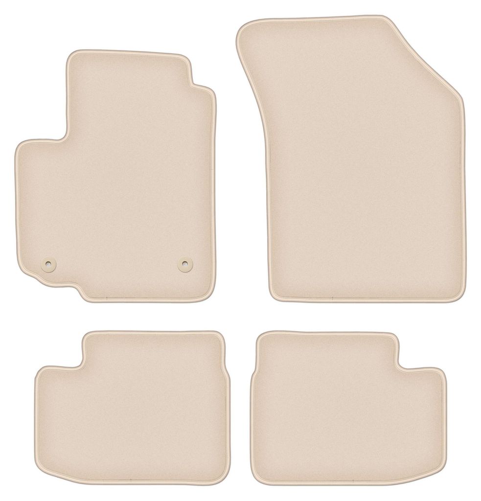 DURBAN Beige Velours-Fußmatten-Set für Suzuki SX4 I Schrägheck (2006-2014)
