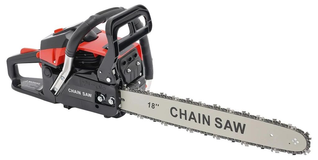Benzin Kettensäge 58 ccm - Motorsäge - 45,7 cm Schwert - 2-Takt Einzylinder luftgekühlt - CDI Handstart - 2,2 kW - Rot