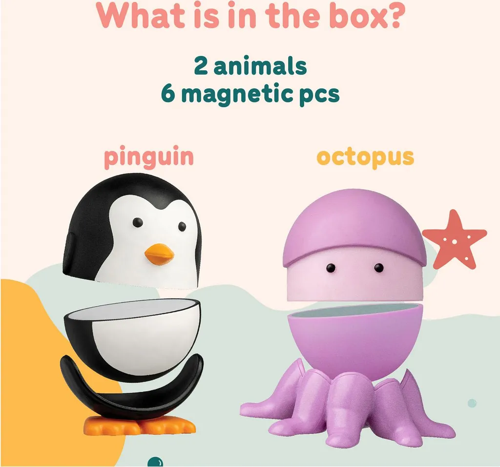 Jeu avec aimants Magimals Pingouin et pieuvre : kit de construction