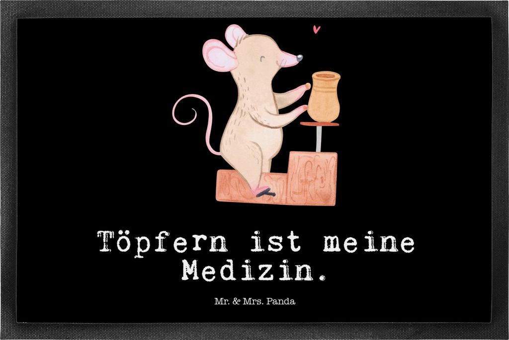 Mr. & Mrs. Panda Sauberlaufmatte Maus Töpfern 50 x 75 cm - Produktbild 