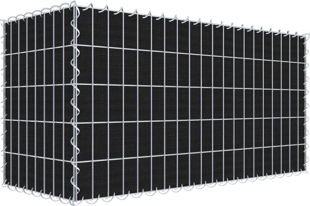 Begrünte Gabione mit Vlies 100 cm x 50 cm x 40 cm (L x H x T), Maschenweite 5 cm x 10 cm, Spirale