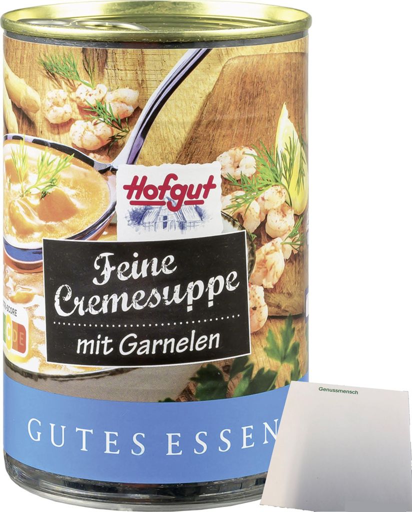 Hofgut Cremesuppe mit Garnelen (400ml Dose) + usy Block Produktbild 
