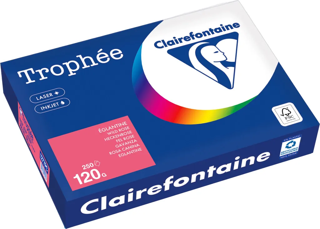 Clairefontaine Trophee A4 120g Rosa Canina 250 Fogli - Carta Premium