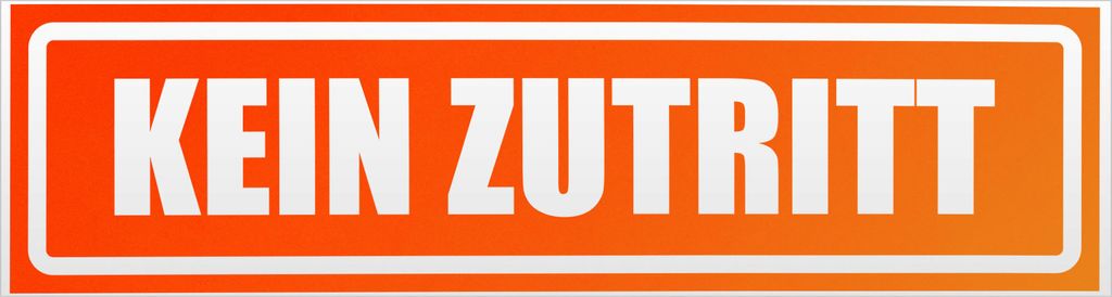 Kiwistar Kein Zutritt invertiert Magnetschild Schild magnetisch - 30cm Neonorange - Magnetfolie für Auto PKW Kfz