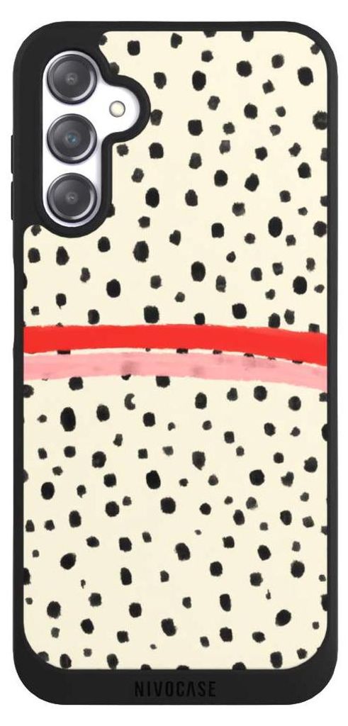NIVOCASE Handyhülle für Samsung Galaxy A14 5G Hülle NIVOpure Case Schwarz Kunst Punkte Streifen