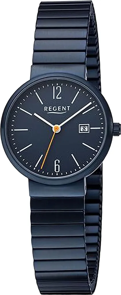 Montre-bracelet à quartz avec cadran bleu et bracelet métal Regent