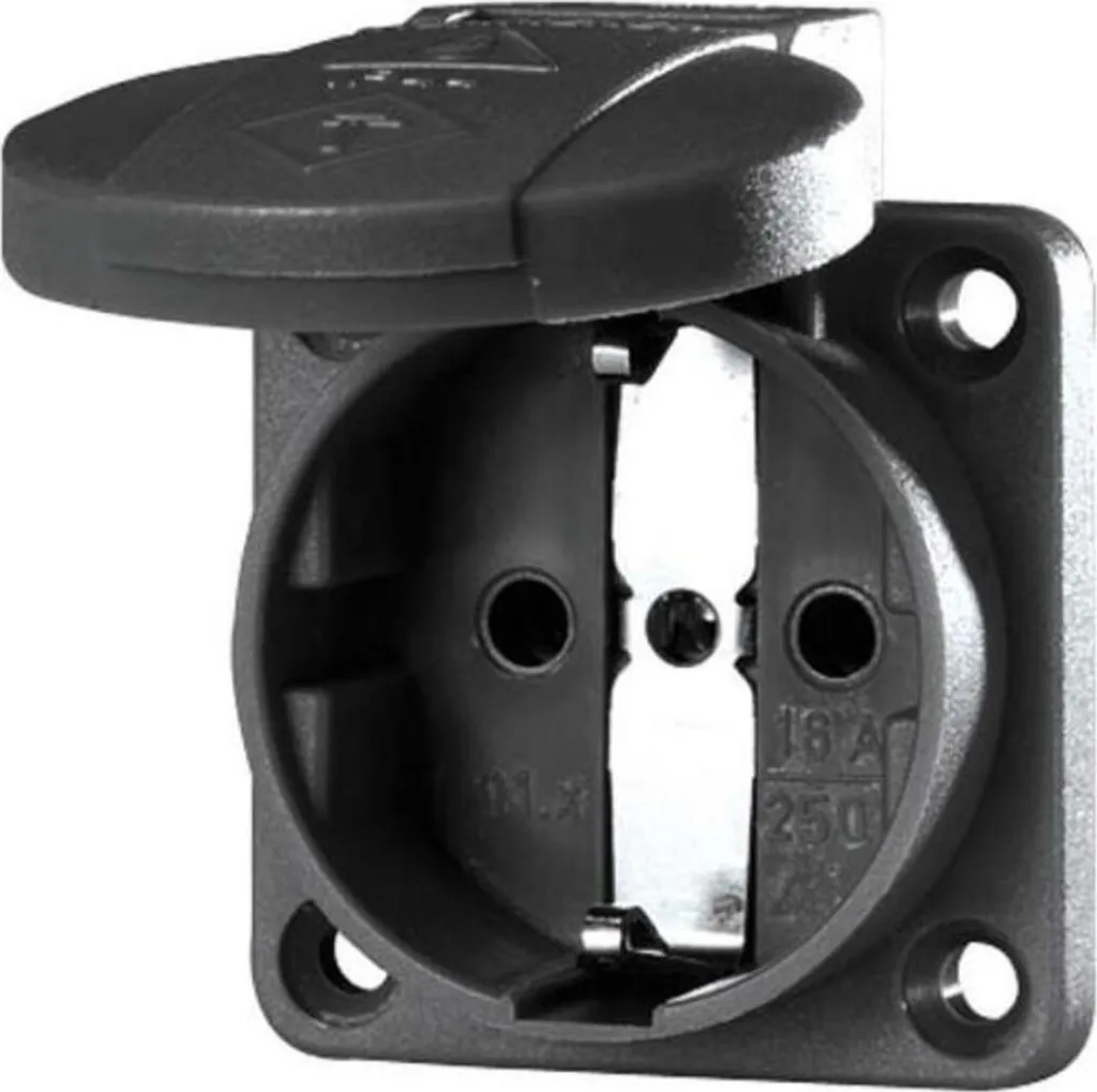 Prise Murale IP54 Mennekes Noire 50x50mm - Résistance Kst et Étanchéité