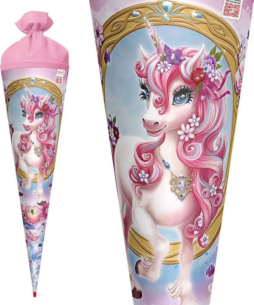 ROTH 677551 ROTH Schultüte "Einhorn Beauty", rund, 700 mm Immagine del prodotto 