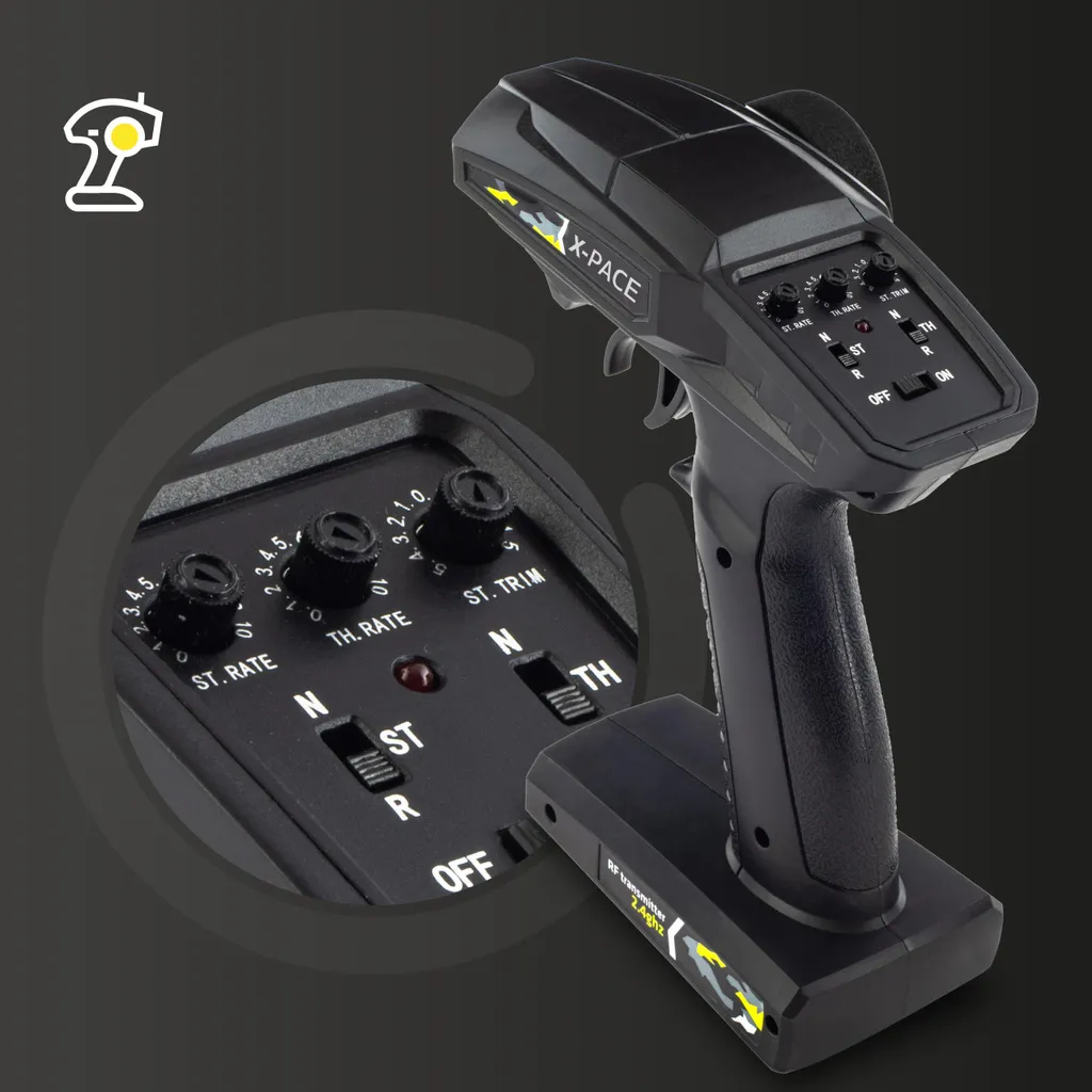 Voiture Télécommandée Tout-Terrain RC Buggy Rapide 45km/h Overmax X-Pace - 17