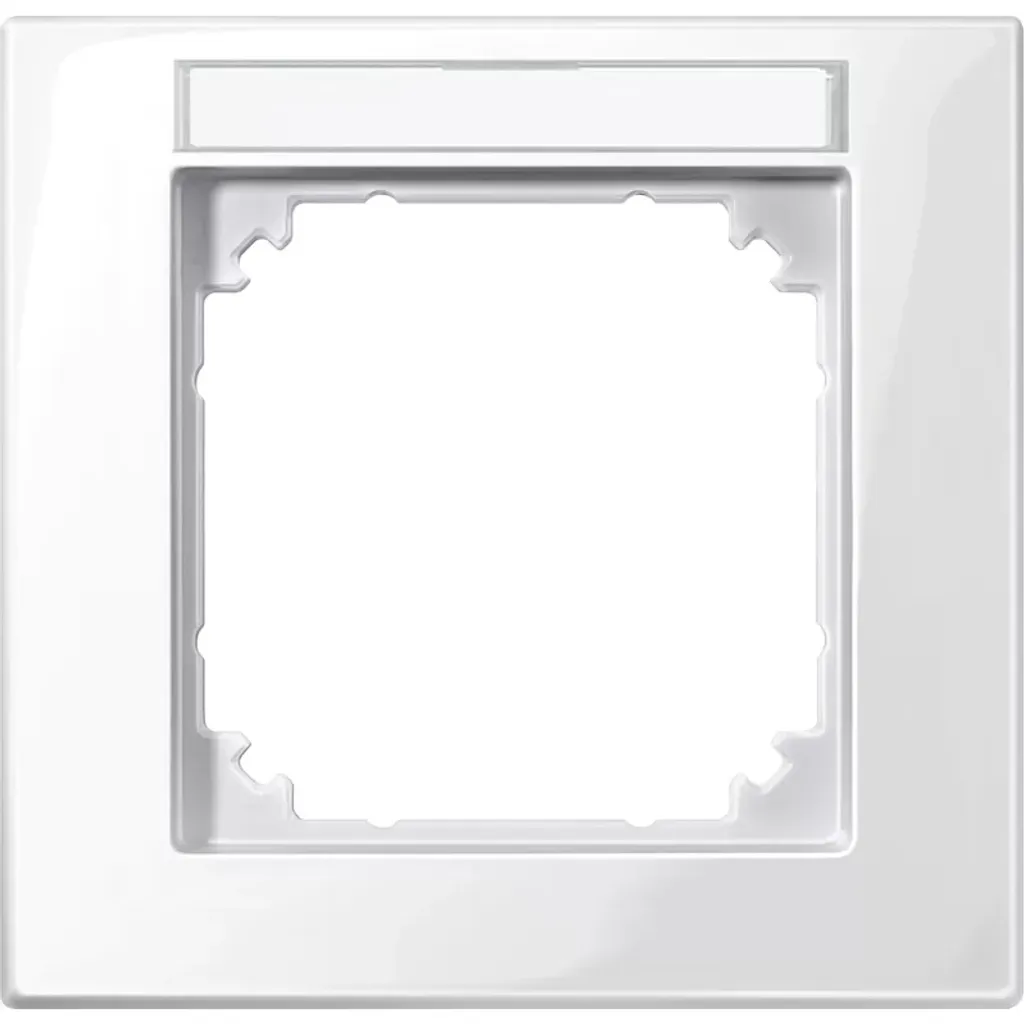Plaque de finition Merten M-PLAN 1 poste 514119 blanc brillant thermoplast