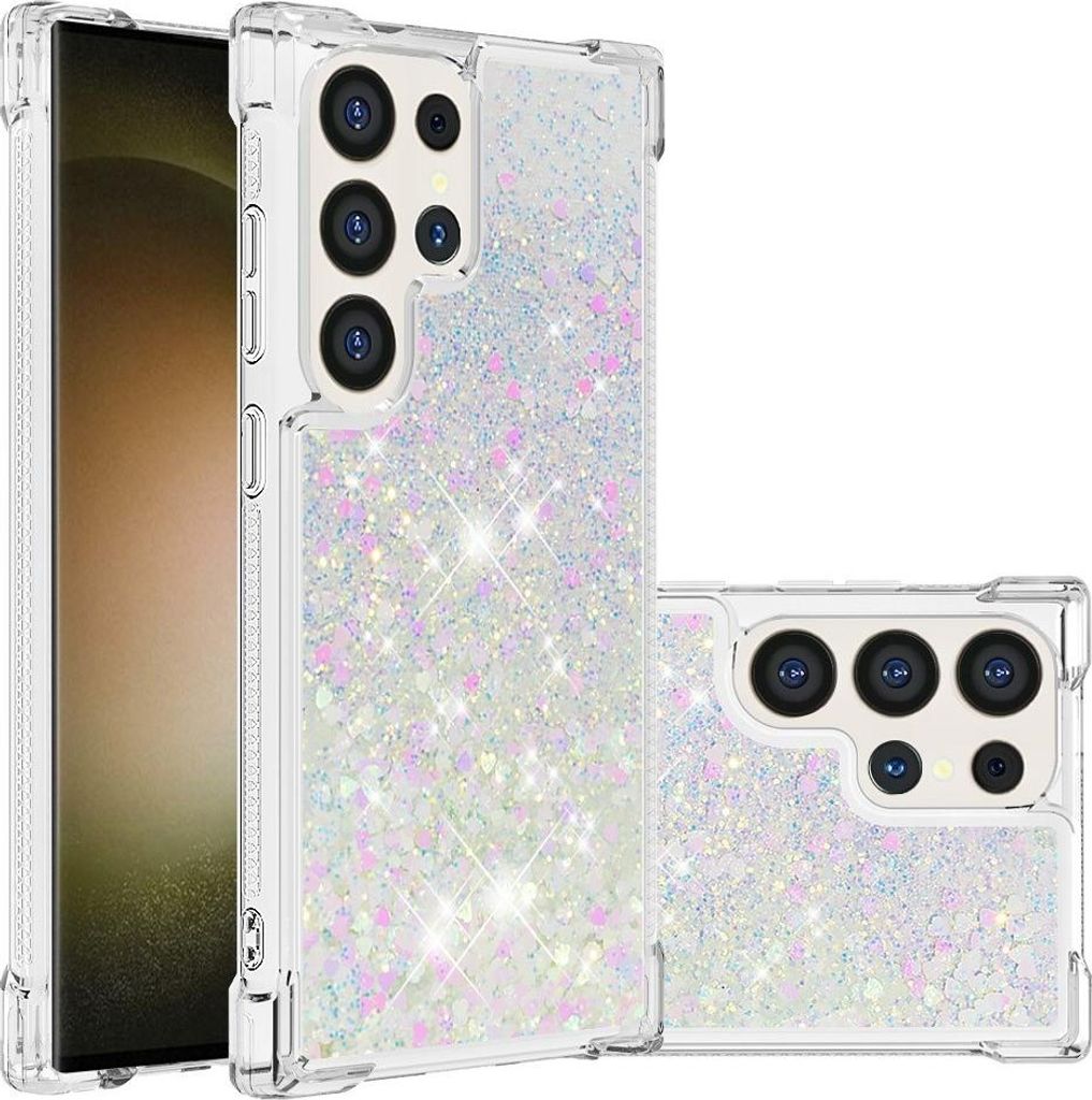Samsung Galaxy S25 Ultra Hülle - Coverup Liquid Glitzer Back Cover - Weiß
