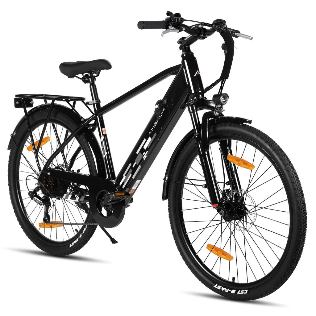 Hiland 26 Zoll Elektro Mountainbike, E-MTB mit 250W Motor, 36V 10.4Ah Batterie, Scheibenbremsen, 7-Gang E-Mountainbike für Männer Frauen