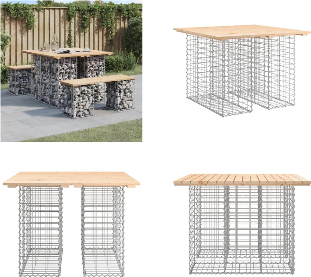 Panchina Esterno Gabbione Design 100cm Legno Pino Massello vidaXL