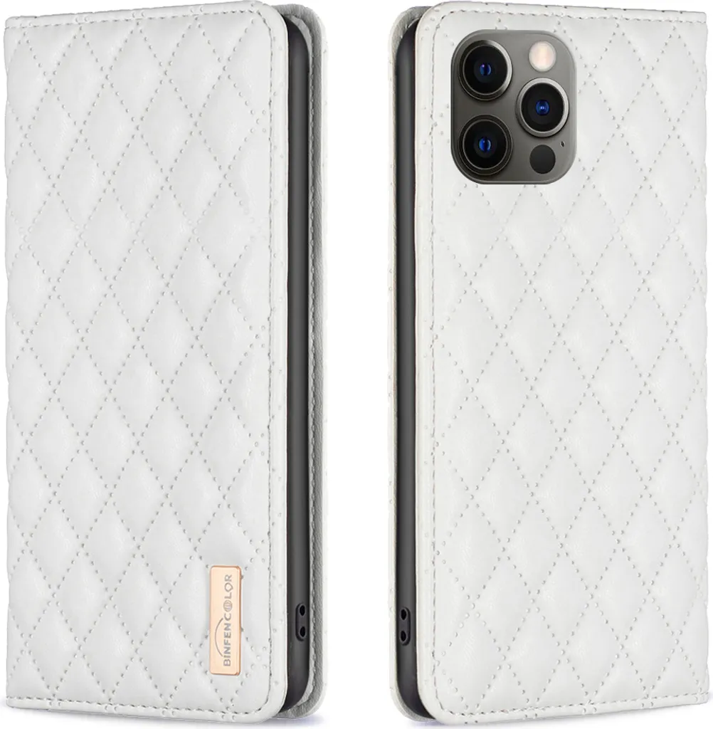 Cover iPhone 12 Pro Portafoglio Pelle - Business Case Bianca