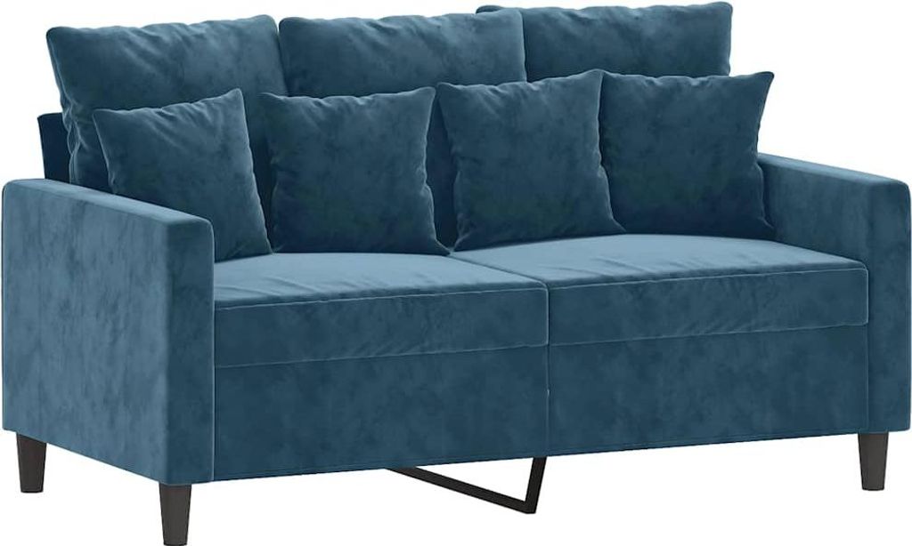 vidaXL 2-Sitzer-Sofa Blau 120 cm Samt