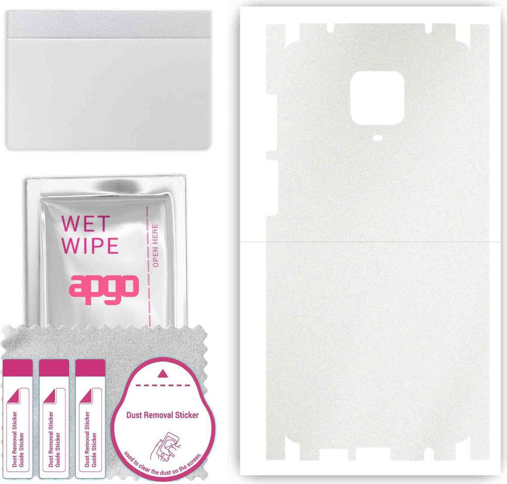 apgo Rückseite + Seiten Schutzfolie, Skin, kompatibel mit Xiaomi Redmi Note 9 Pro, Hinten Displayschutzfolie aus Vinylfolie, kratzfest, einfache M...