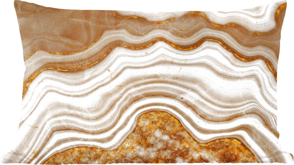 MuchoWow Zierkissen Sofakissen Wohnzimmer Dekokissen 50x30 cm Glitzer - Gold - Achat - Edelsteine - Wohnzimmerdekoration - Polster mit Photo