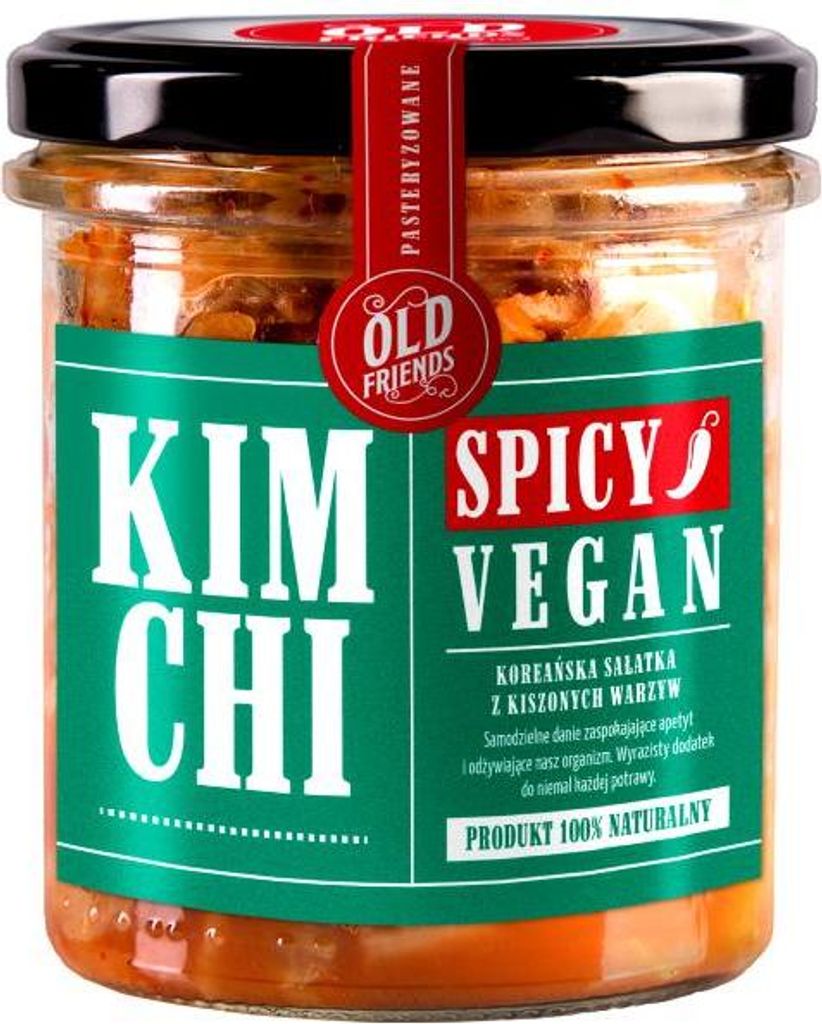 Fabryka 111 | Old Friends Kimchi Spicy Vegan - 280g - Pasteurisiert - Probiotische Lebensmittel - Koreanischer Salat