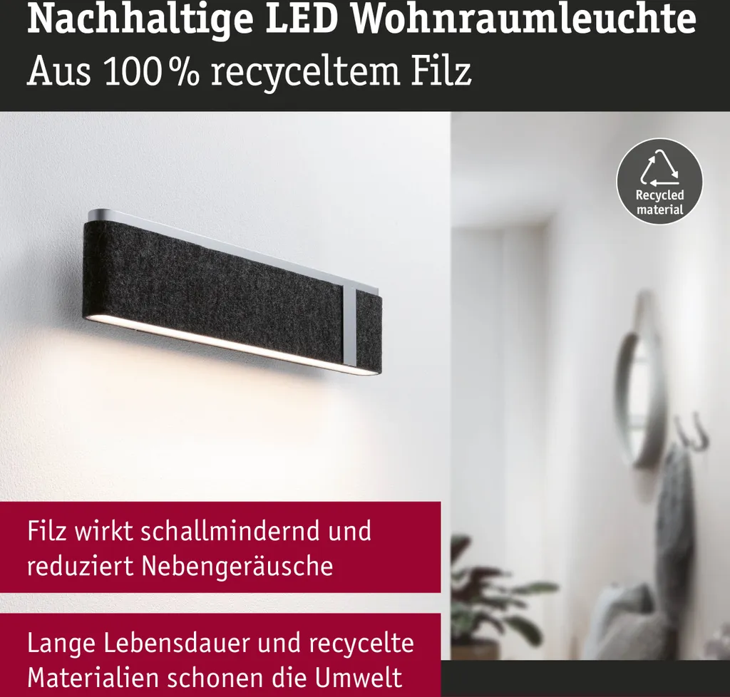 Paulmann Jagun LED Applique murale design anthracite pour votre extérieur