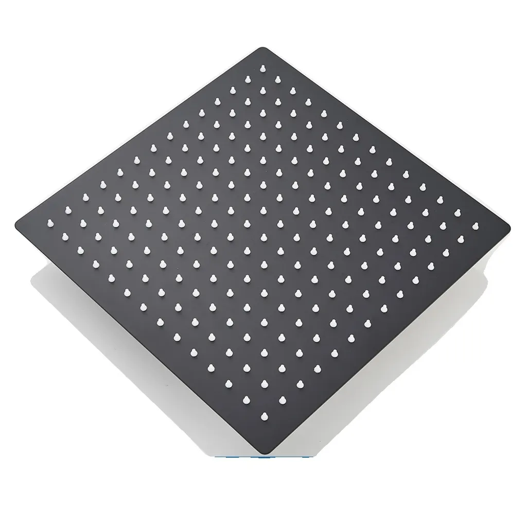 Soffione Doccia Design 12 Pollici Nero | Acciaio Inox Ultrasottile Slim