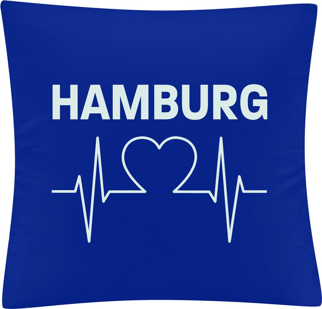 multifanshop Kissenbezug - Hamburg - Herzschlag, blau, Größe one size