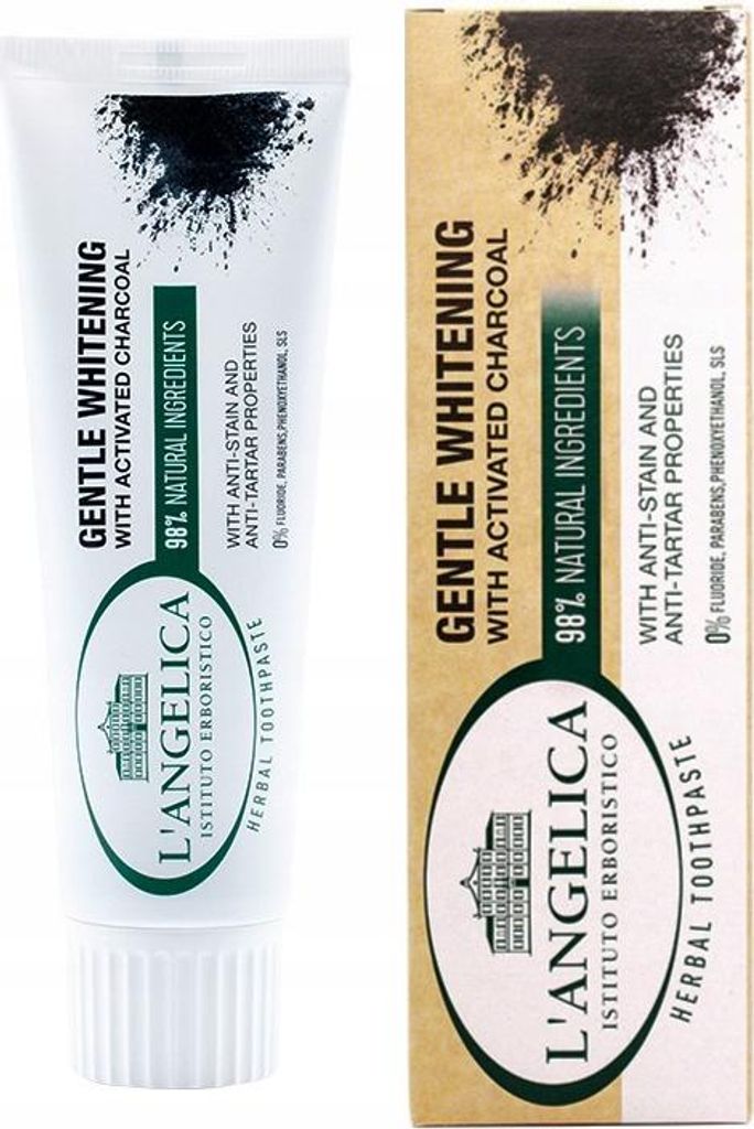 LAngelica Zahnpasta Aufhellend Aktivkohle 75ml Fluoridfrei Produktbild 