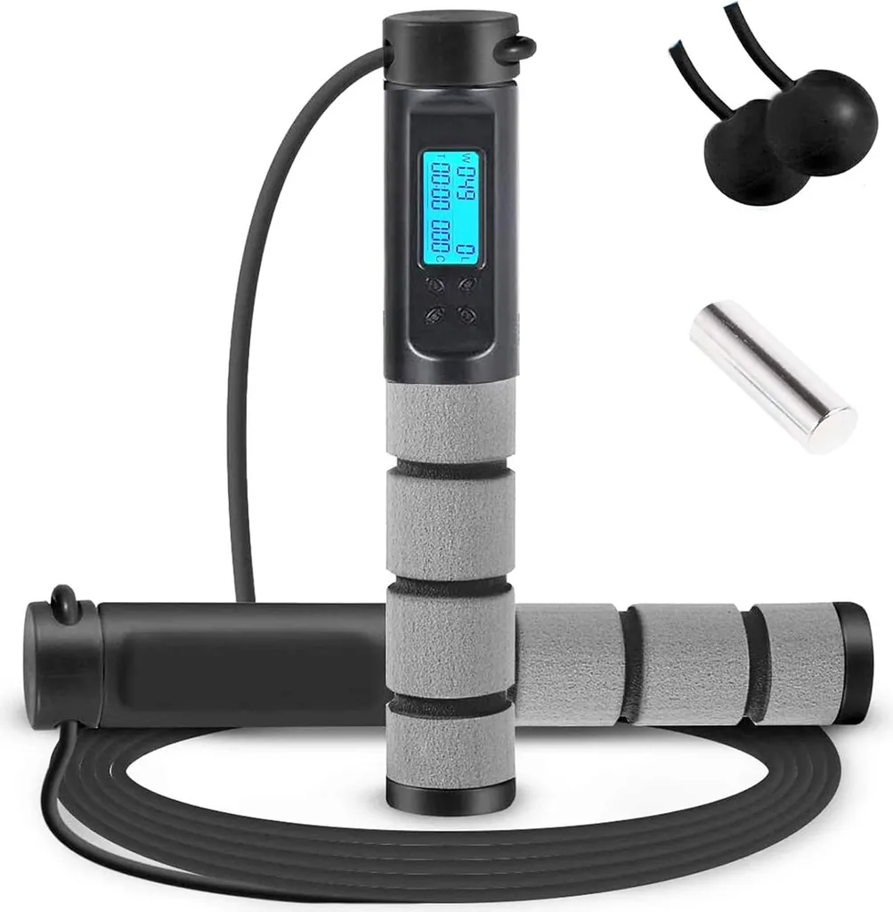 Corde à sauter vitesse réglable avec écran LCD pour entraînement cardio intensif