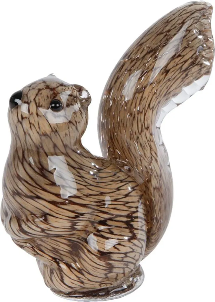 Statue écureuil de jardin et salon - Duo d'objets déco en résine brune