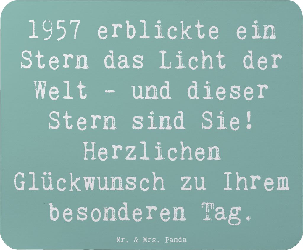 Mr. & Mrs. Panda Mauspad Spruch 1957 Geburtstag Stern - Meeresbrise - Geschenk, Geburtstagsgeschenk, Mouse Pad, Licht der Welt, Alter, mousematte, ...