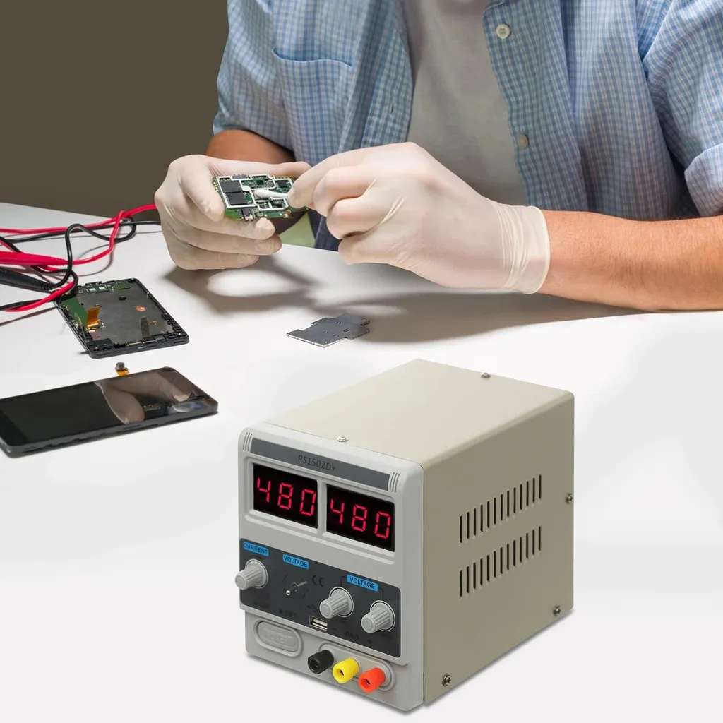 Alimentation DC stabilisée 0-15V 2A avec réglage de précision blanc pur