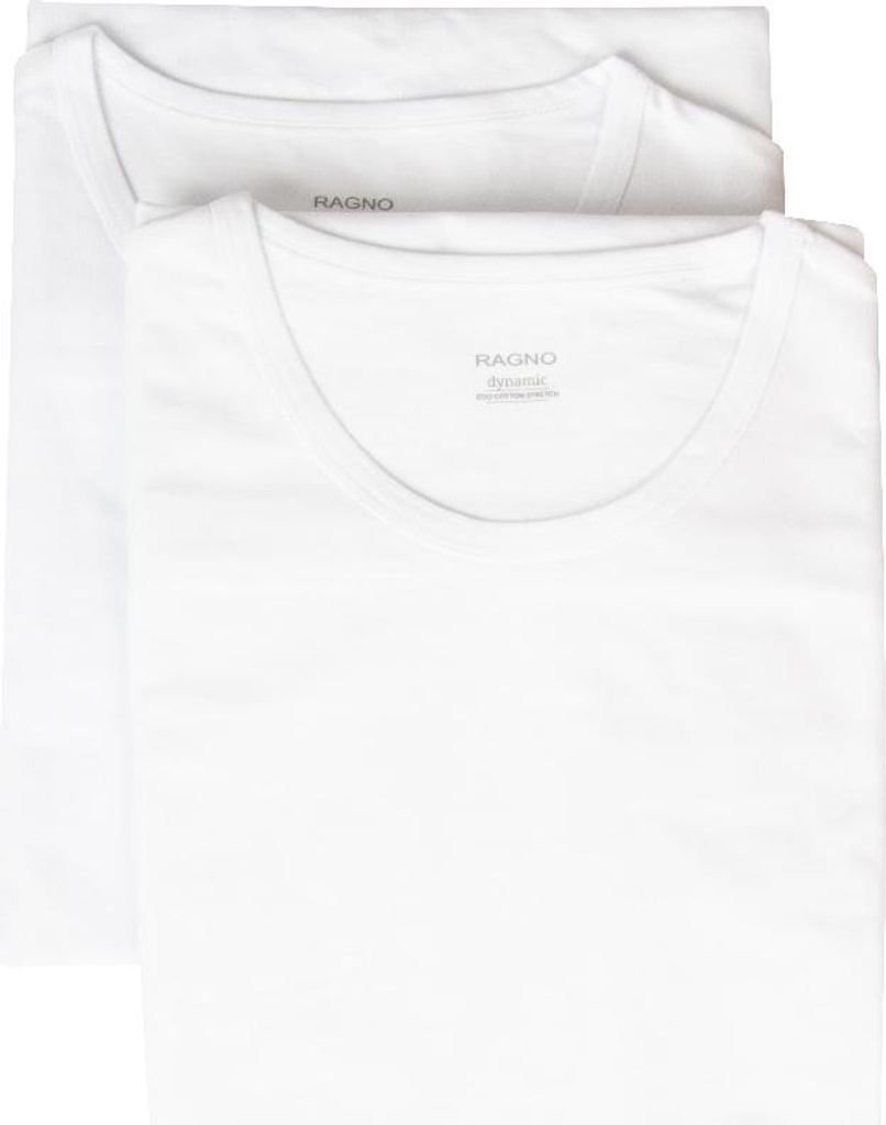 RAGNO Herren-T-Shirt, Kurzarm-Rundhalsausschnitt, niedriger Rand, 2er-Pack, Öko-Baumwoll-Stretch-Doppelpack Art. 611477, 3 - TERZA, Cotone 93%,Ela...