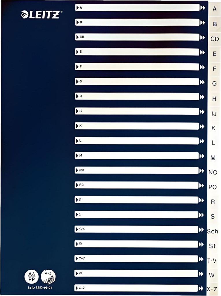 LEITZ Register A4 AZ weiß mit blauem Deckblatt (Pappe)