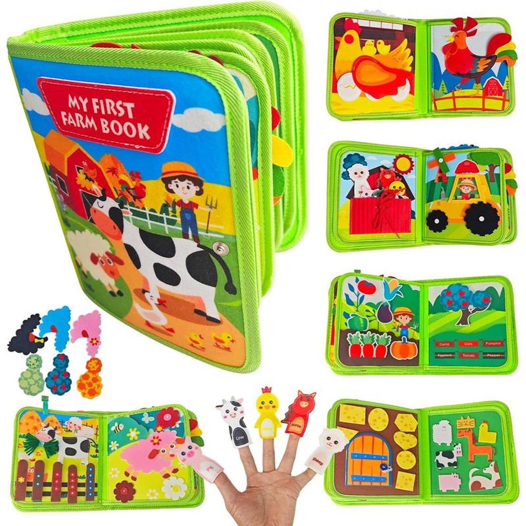 Montessori-Spielzeug, Baby-Aktivitätsbrett, Bilderbuch mit Produktbild 