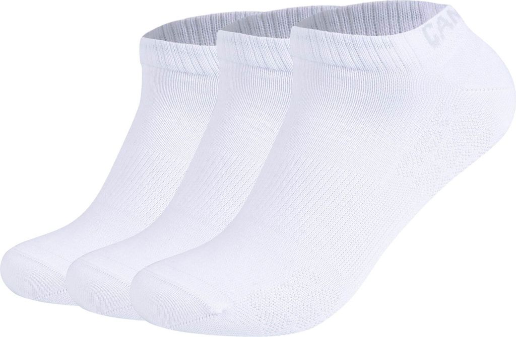 CAMP DAVID Herren Sneakersocken, 3er Pack - Action-Mesh Baumwolle Sneaker 3P, Logo Weiß 39-42