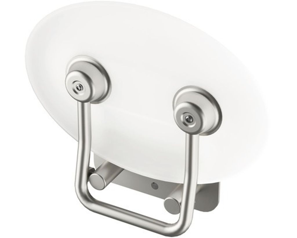 Ravak Ovo P II - Duschsitz Opal, 410x350 mm, Edelstahl/weiß durchsichtig B8F0000049
