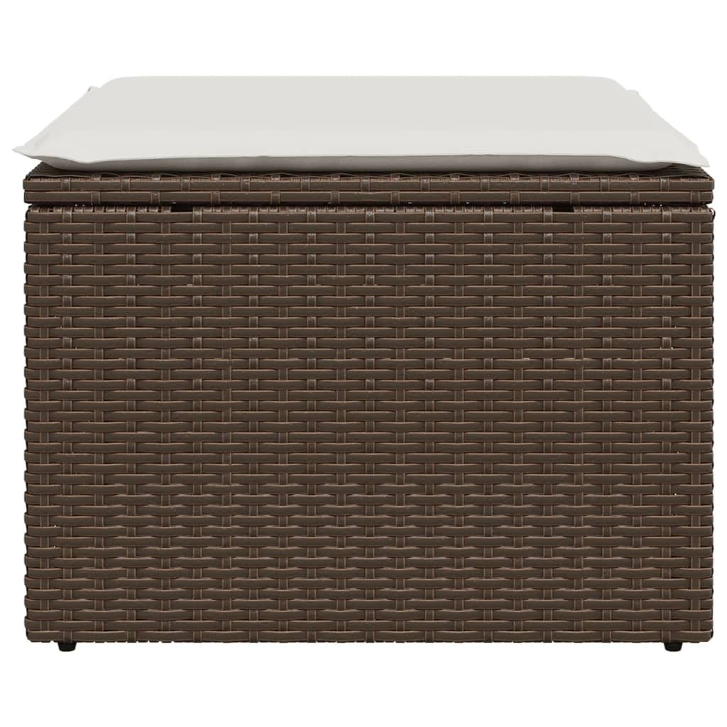 vidaXL Záhradná stolička s vankúšom hnedá 55x55x37 cm Poly Obrázok produktu 5