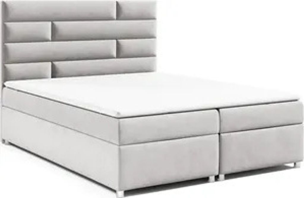 Best for Home Boxspringbett mit Bettkasten Trinity K-5 Bonellfederkern inkl. Topper, mit Lieferung 200x200-Silber