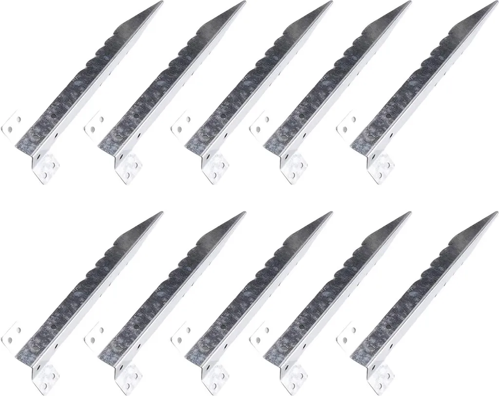 Lot de 10 Fixations pour Traverses de Jardin en Acier Galvanisé Durable