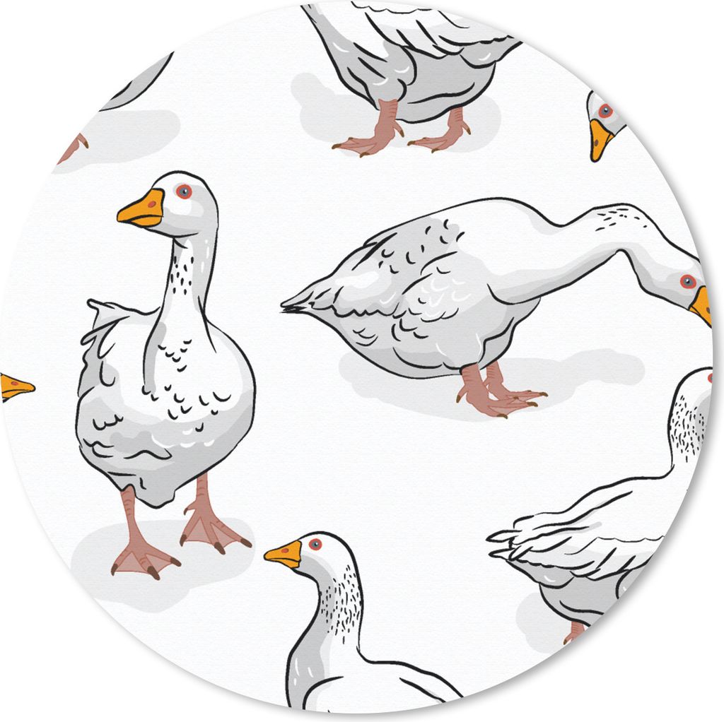 MuchoWow Mauspad Mousepad Muster - Vogel - Gans 40x40 cm - Mousepads - Maus Mat - Pad - Mausunterlage - Schreibtisch Accessoires