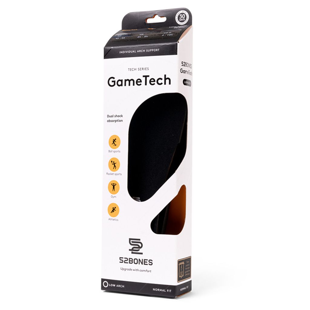 52 Bones GameTech Sport Inner Soles Low Arch, Grösse:35/36