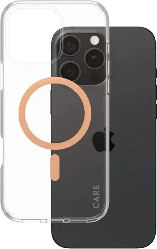 PanzerGlass CARE by Flagship Case Transparent Urban Combat m. Peachy MagSafe iPhone 16 Pro Max, Cover, Apple, Apple - iPhone 16 Pro Max, Transpa...
