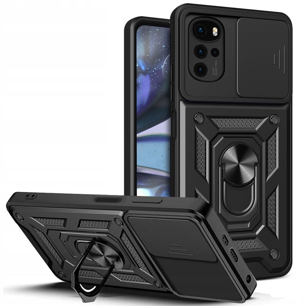 Hybrid armor Camshield Hlle fr Motorola Moto G22/Moto G4 Plus - Schwarz KP26653
