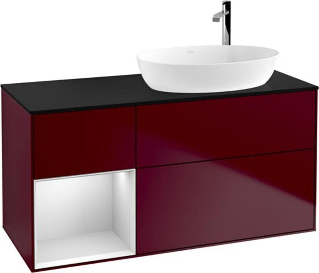 V&B Waschtischunterschrank Finion 120cm, Pl bla m, Reg wh. m Lac, Peo m