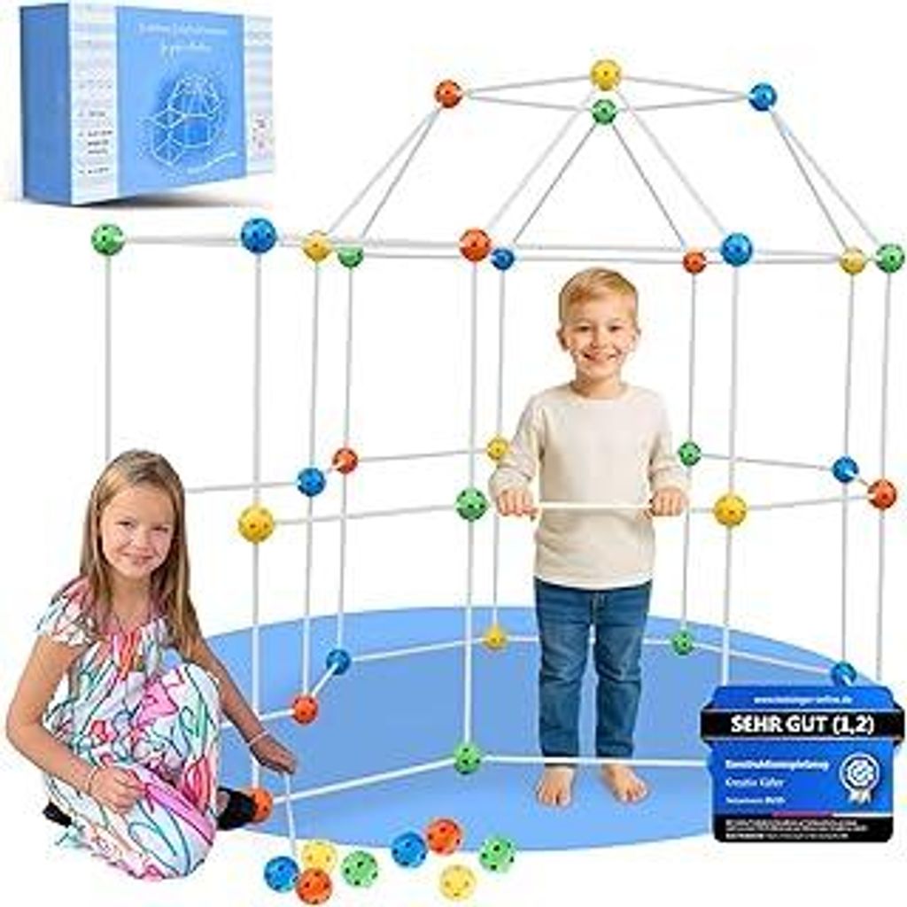 Kreativ Käfer Konstruktionsspielzeug DIY Höhle Bauen Kinder Set BAU Spielzeug Höhlenbauset Creative Fort Decke Bude Steckbaukasten Steckspiel Ou...
