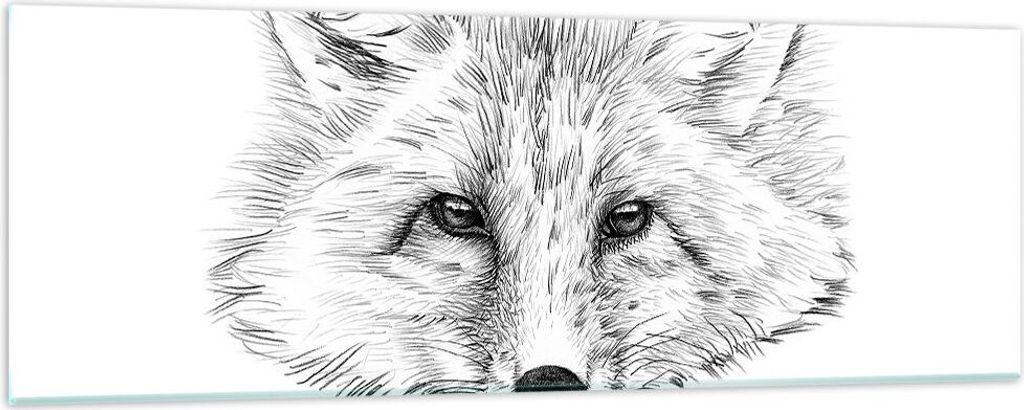 Bilder auf glas - Wolf Kinder Skizze illustriert - 90x30cm - Glasbilder - Wandbilder - Kunstdruck - zum Aufhängen bereit - Wanddekoration aus Glas...