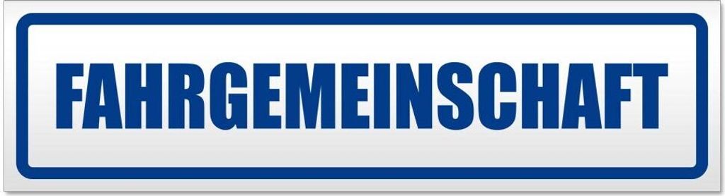 Kiwistar Fahrgemeinschaft Magnetschild Schild magnetisch - 20cm Verkehrsblau - Magnetfolie für Auto PKW Kfz