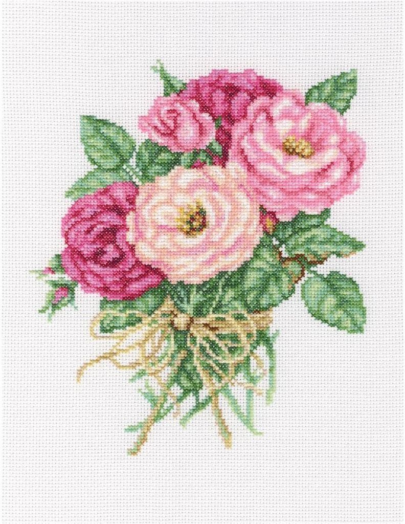 RTO Kreuzstich Set "Rosenstrauß" M563, Zählmuster, 19x22 cm