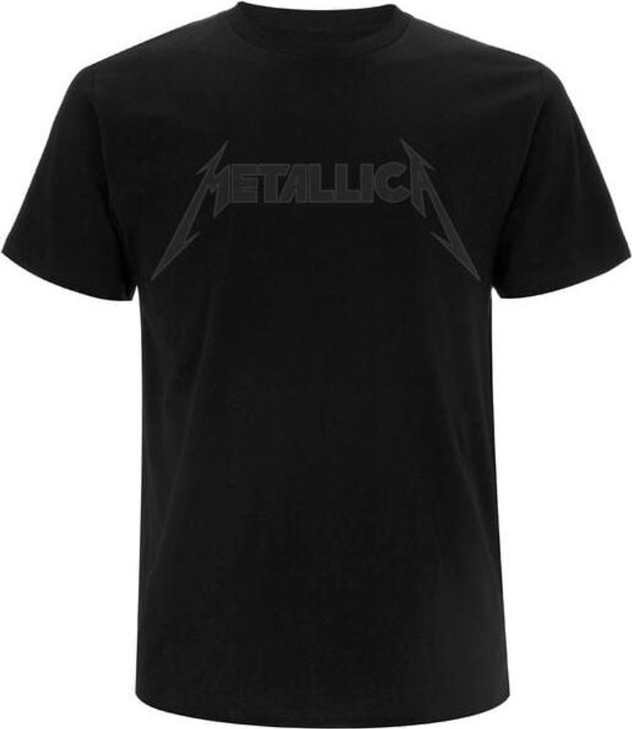 Metallica T-Shirt Herren Black On Black Classic Logo schwarz M