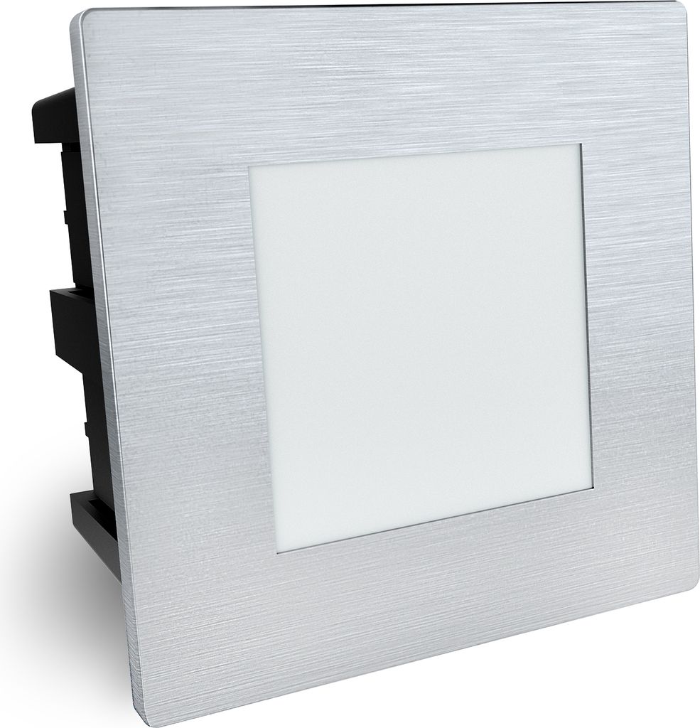 SSC-LUXon LED Treppenleuchte Piko-SQ Edelstahl gebürstet - Licht für Stufen & Absätze im Außenbereich IP65 230V 1,5W warmweiß